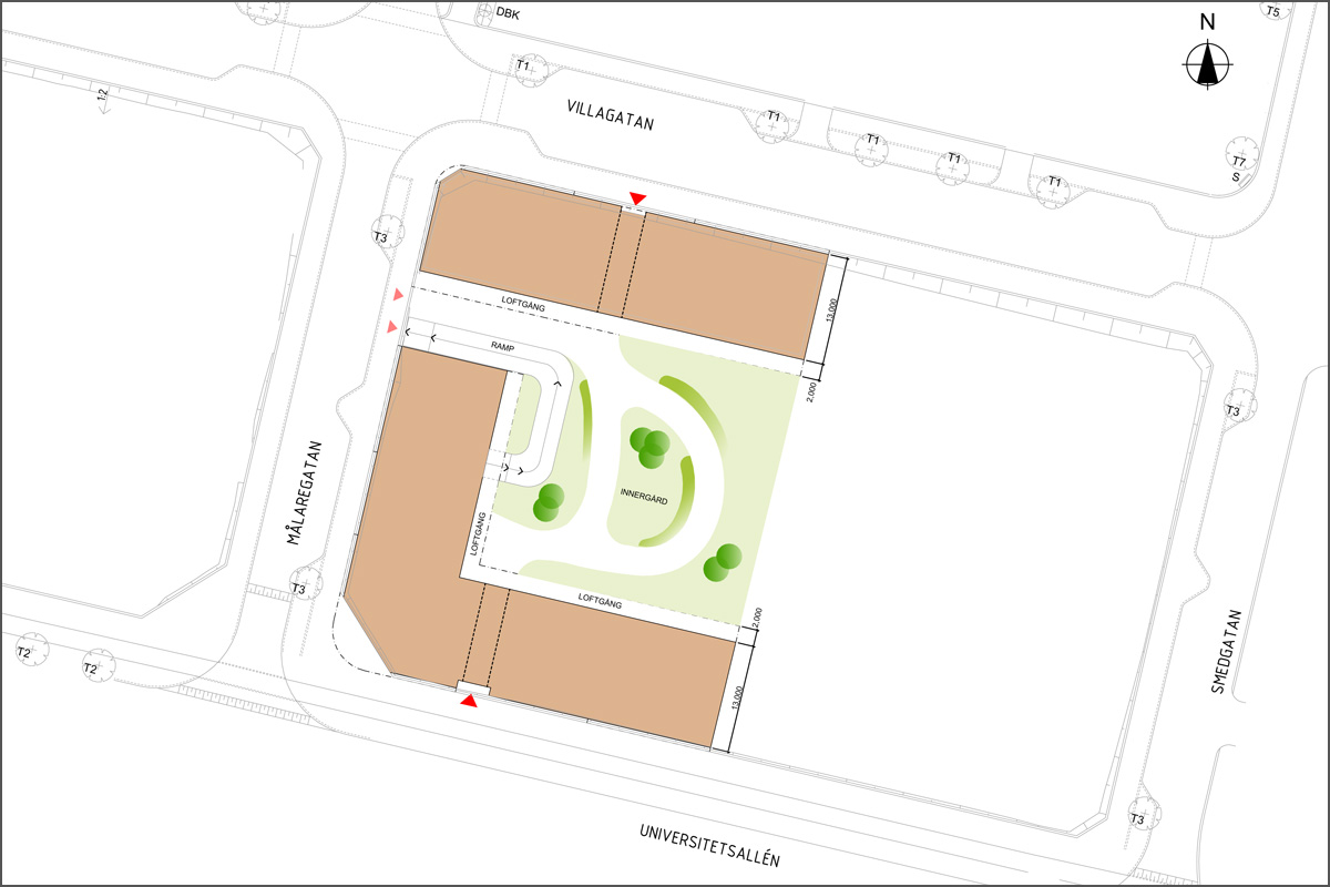 Ritning över Sundsvall universitetssallen